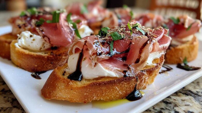 Burrata & Prosciutto Crostini