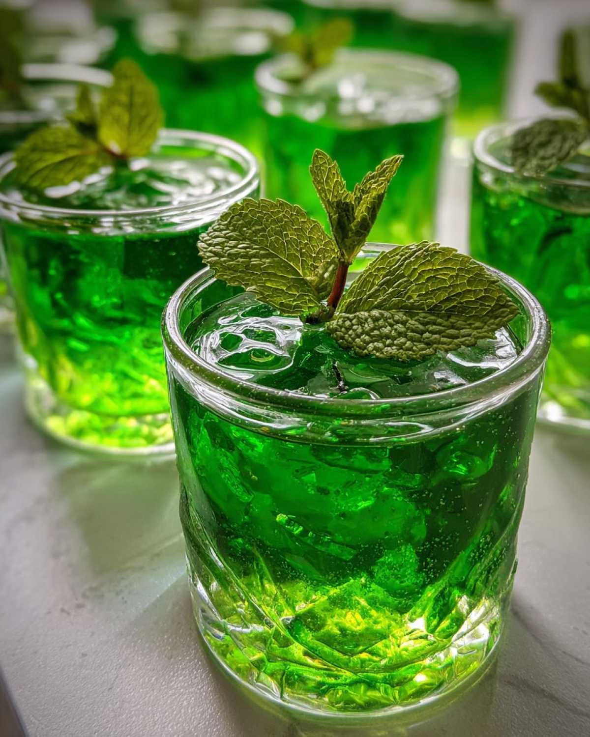 Mint Julep Jello Shots - detail 2