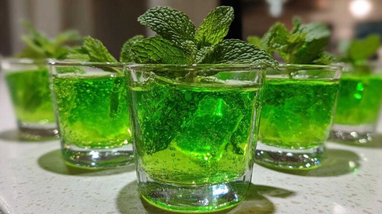 Mint Julep Jello Shots