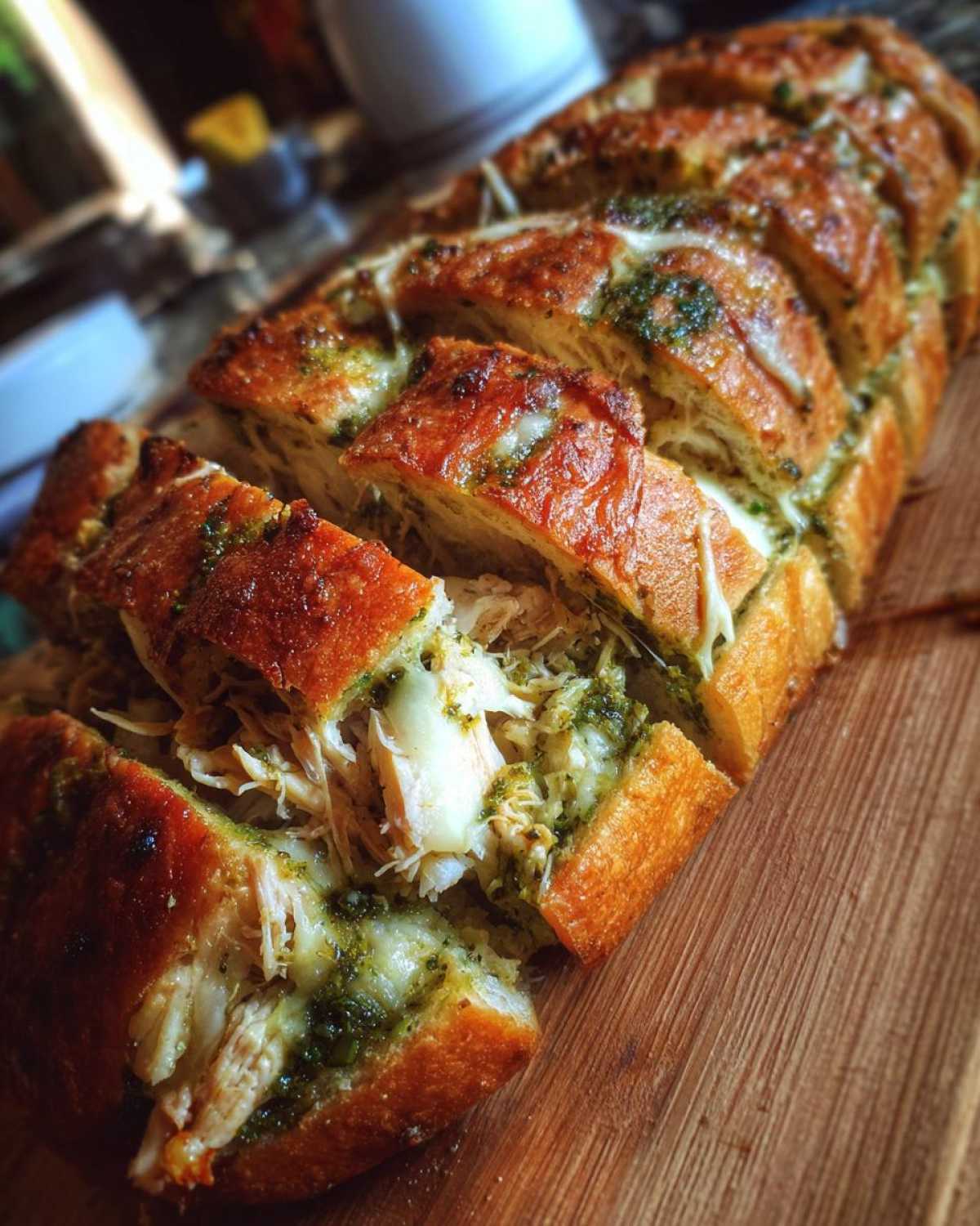 Pesto Chicken Stuffed Bread - detail 1