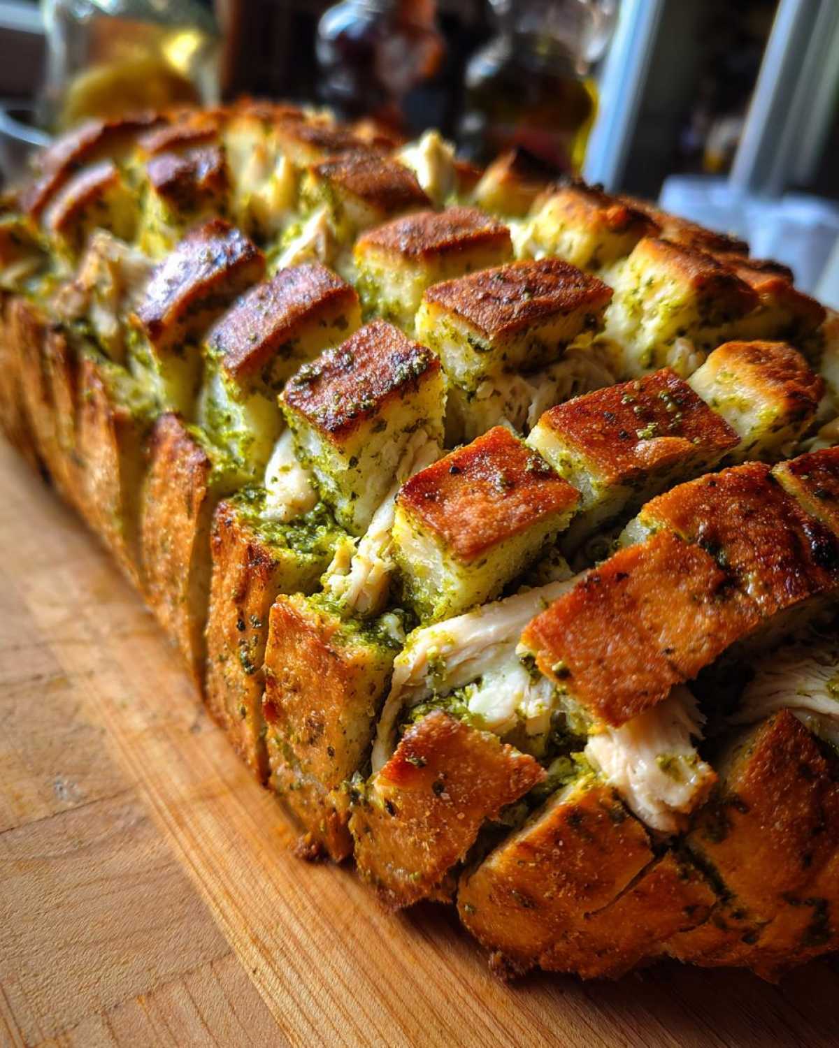 Pesto Chicken Stuffed Bread - detail 2