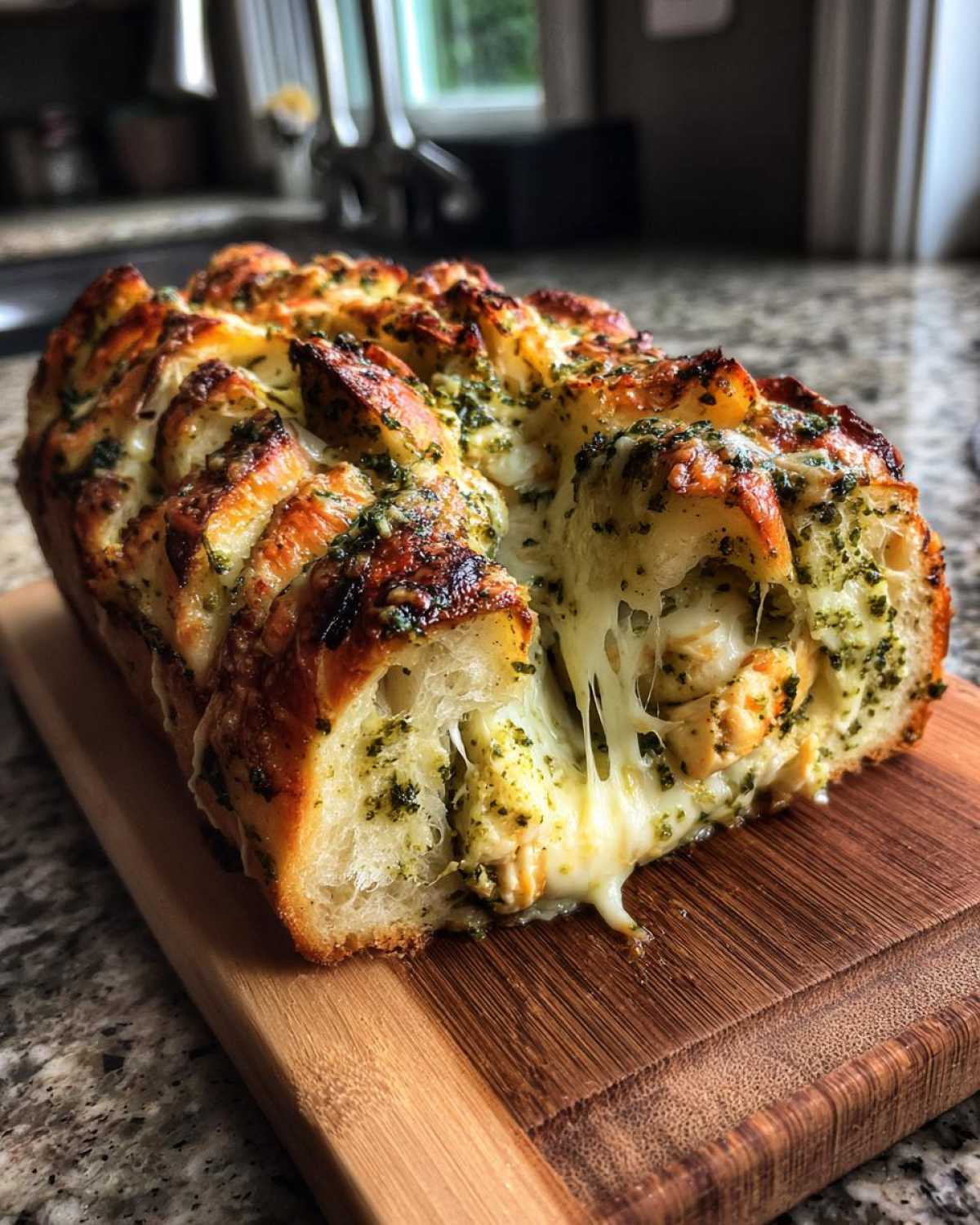 Pesto Chicken Stuffed Bread - detail 2