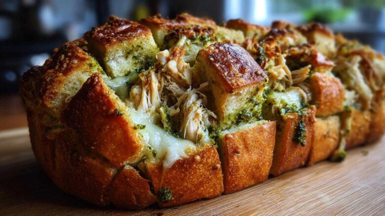 Pesto Chicken Stuffed Bread