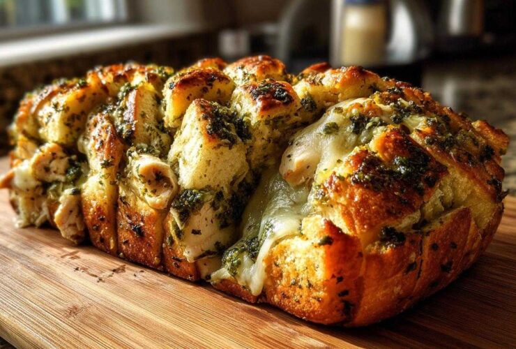 Pesto Chicken Stuffed Bread