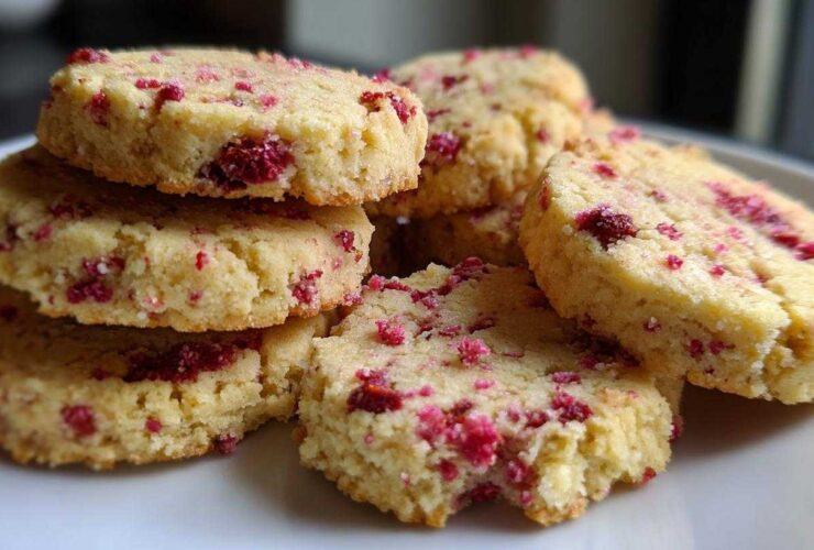 Raspberry Rosewater Shortbread
