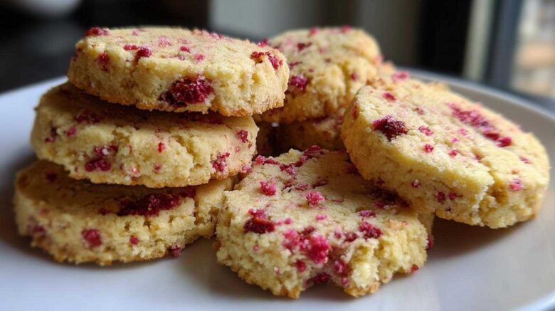 Raspberry Rosewater Shortbread