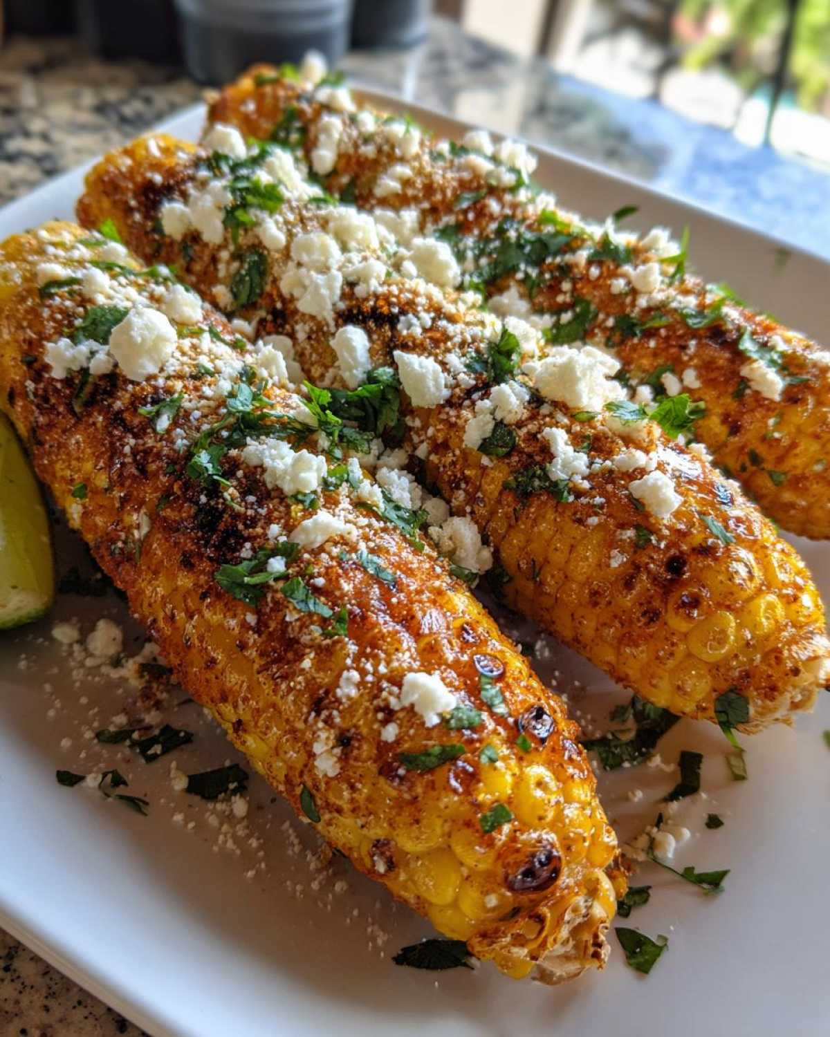 Spicy Mexican street corn - detail 2
