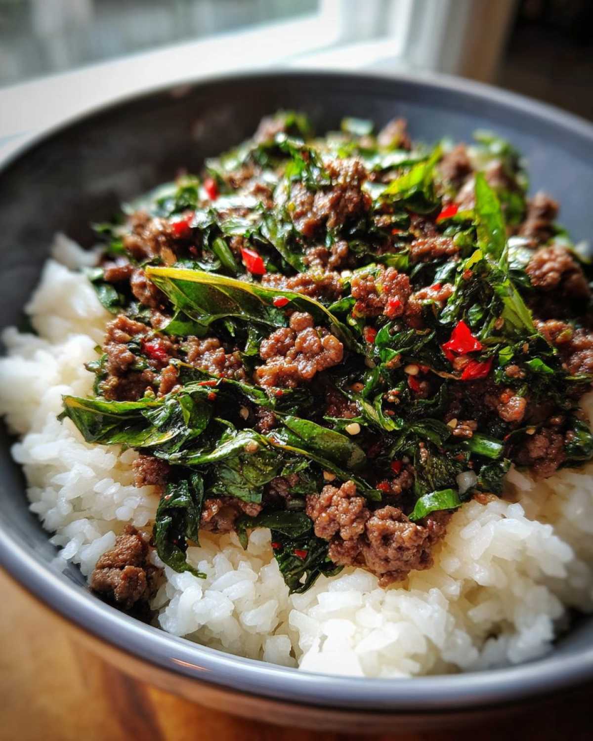 Spicy Thai Basil Beef (Pad Kra Pao) - detail 2