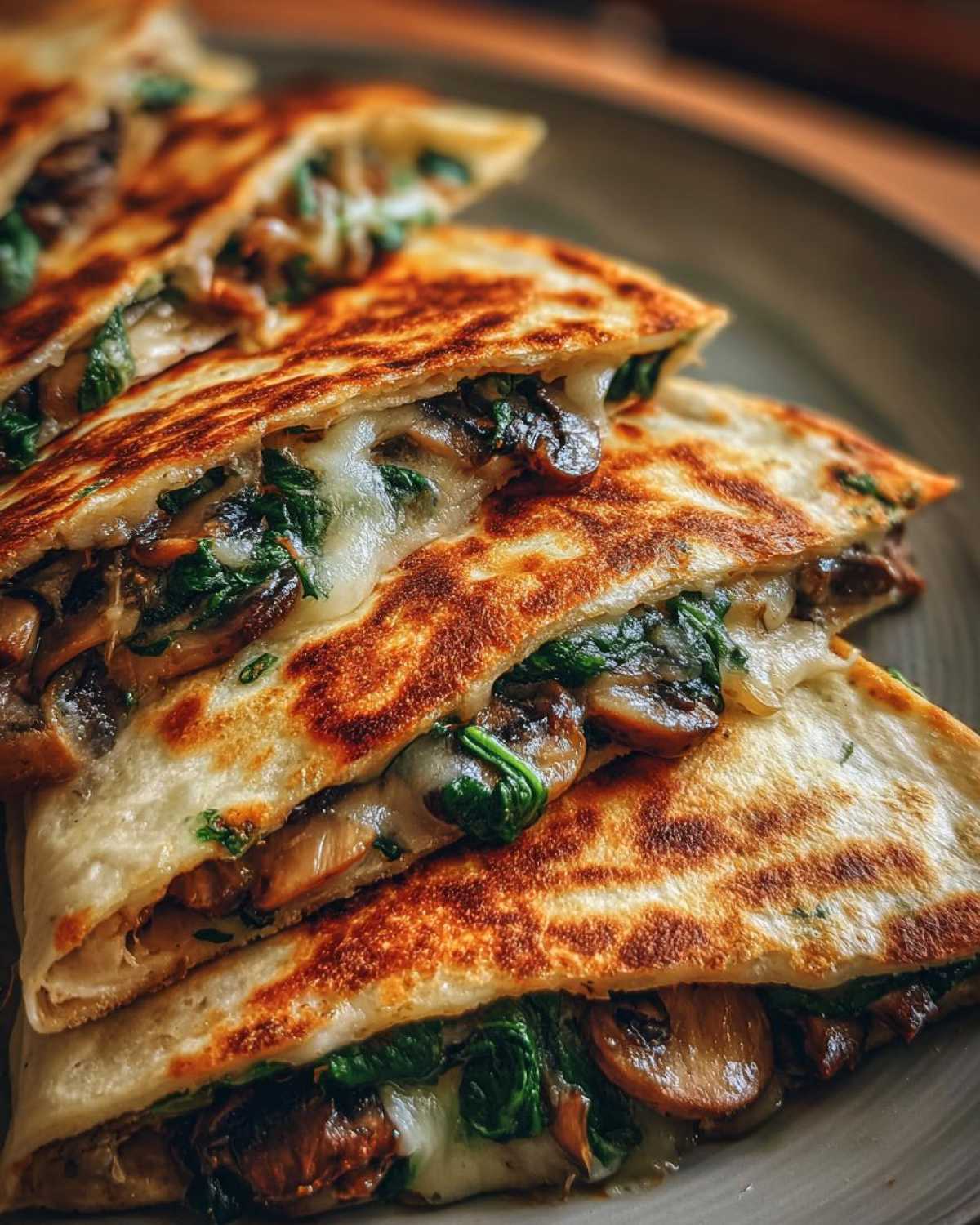 Spinach Mushroom Quesadilla - detail 2