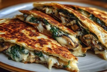 Spinach Mushroom Quesadilla