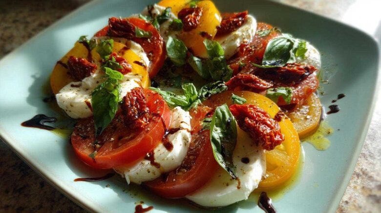 Sun-Dried Tomato Caprese Salad