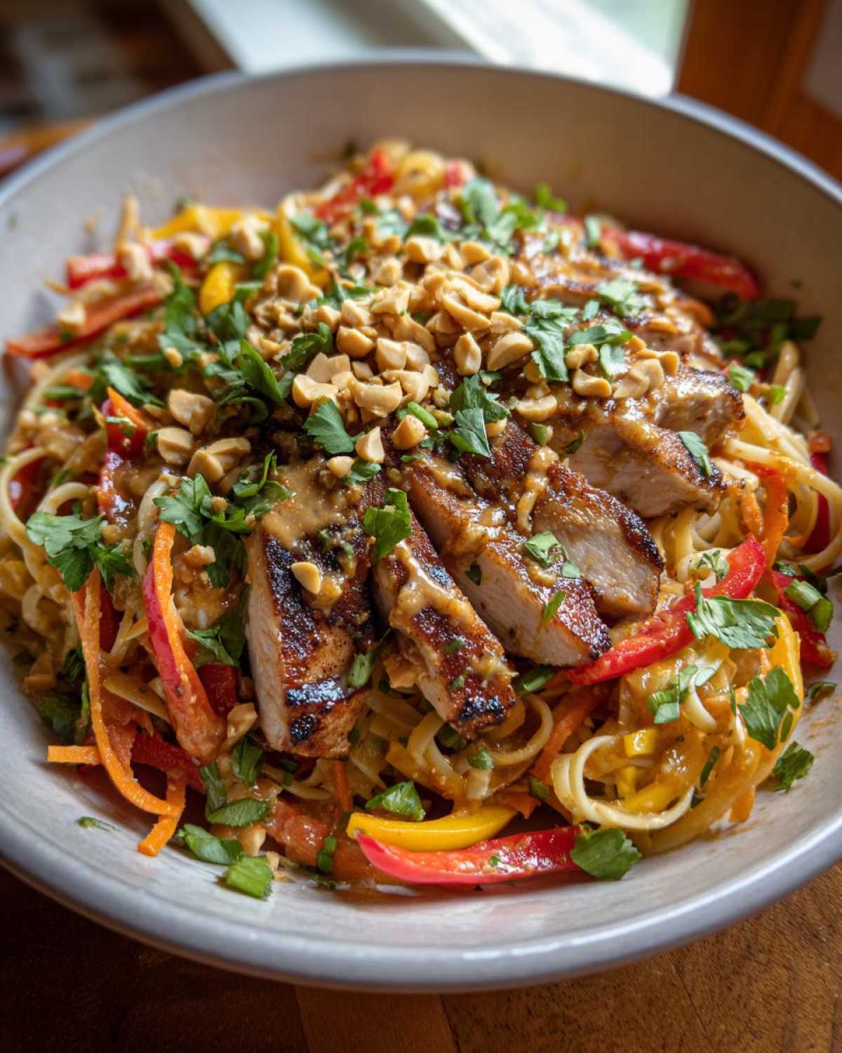 Thai Peanut Chicken Noodle Salad - detail 1