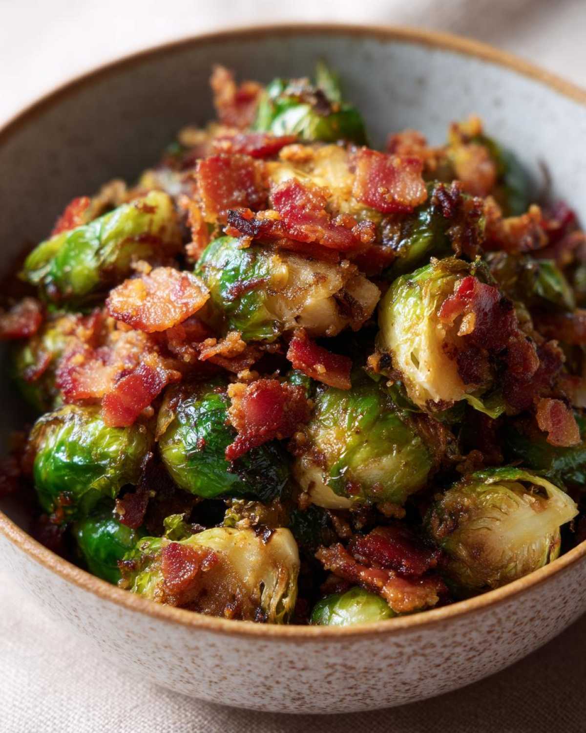 Air Fryer Brussels Sprouts with Bacon - detail 4