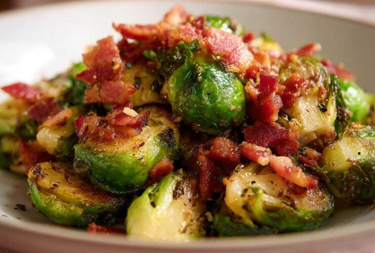 Air Fryer Brussels Sprouts with Bacon