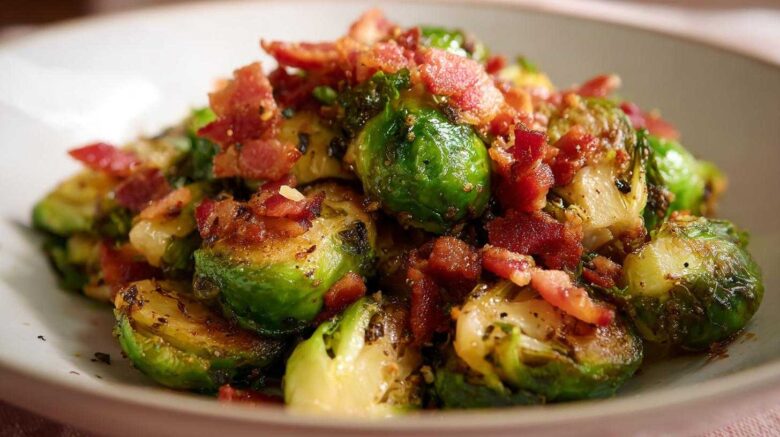 Air Fryer Brussels Sprouts with Bacon