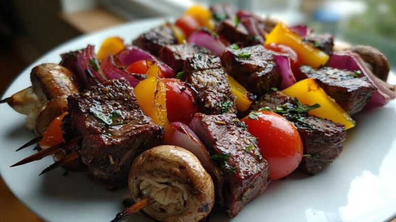 Grilled Steak Kebabs with Veggies