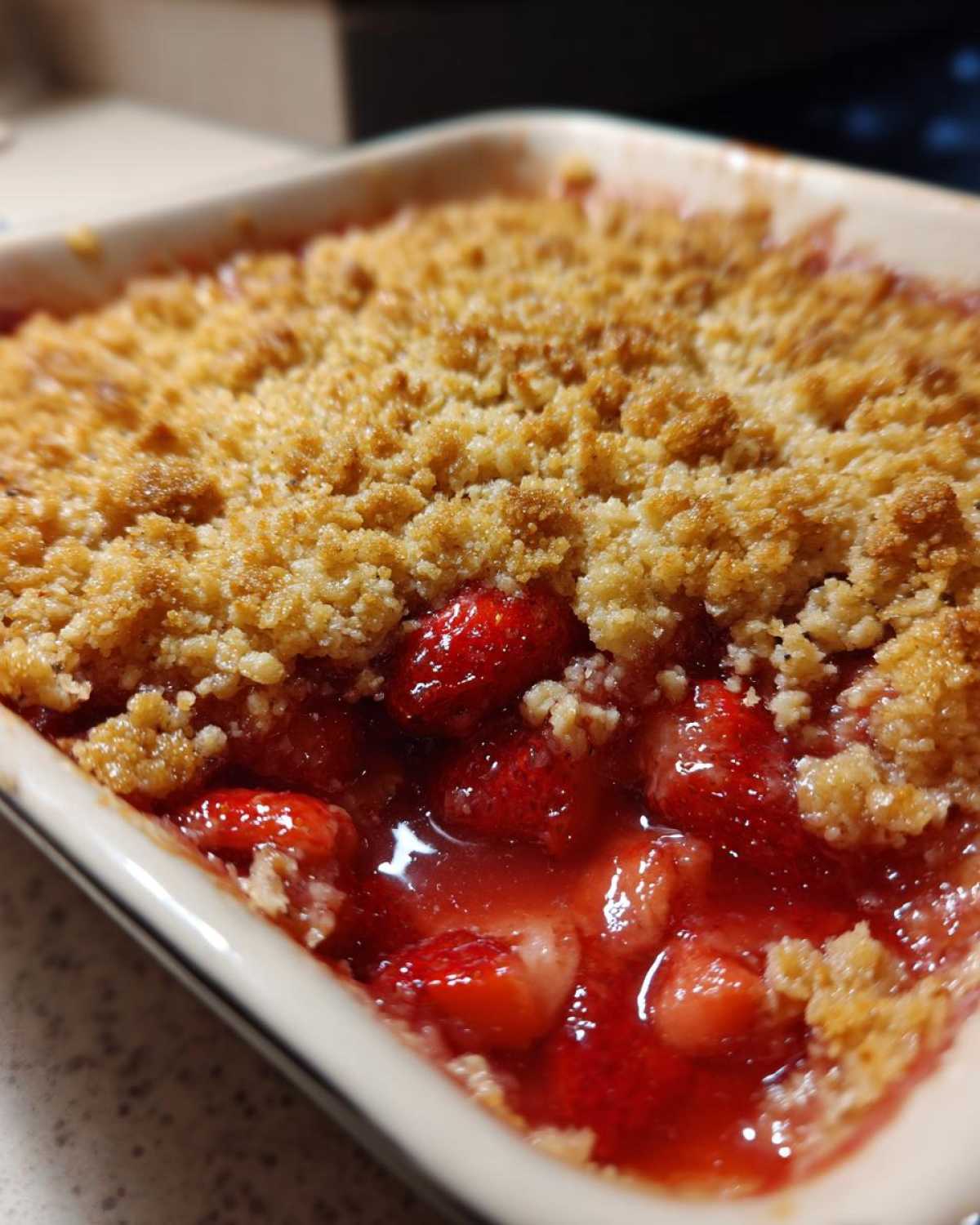 Homemade Strawberry Crumble - detail 1