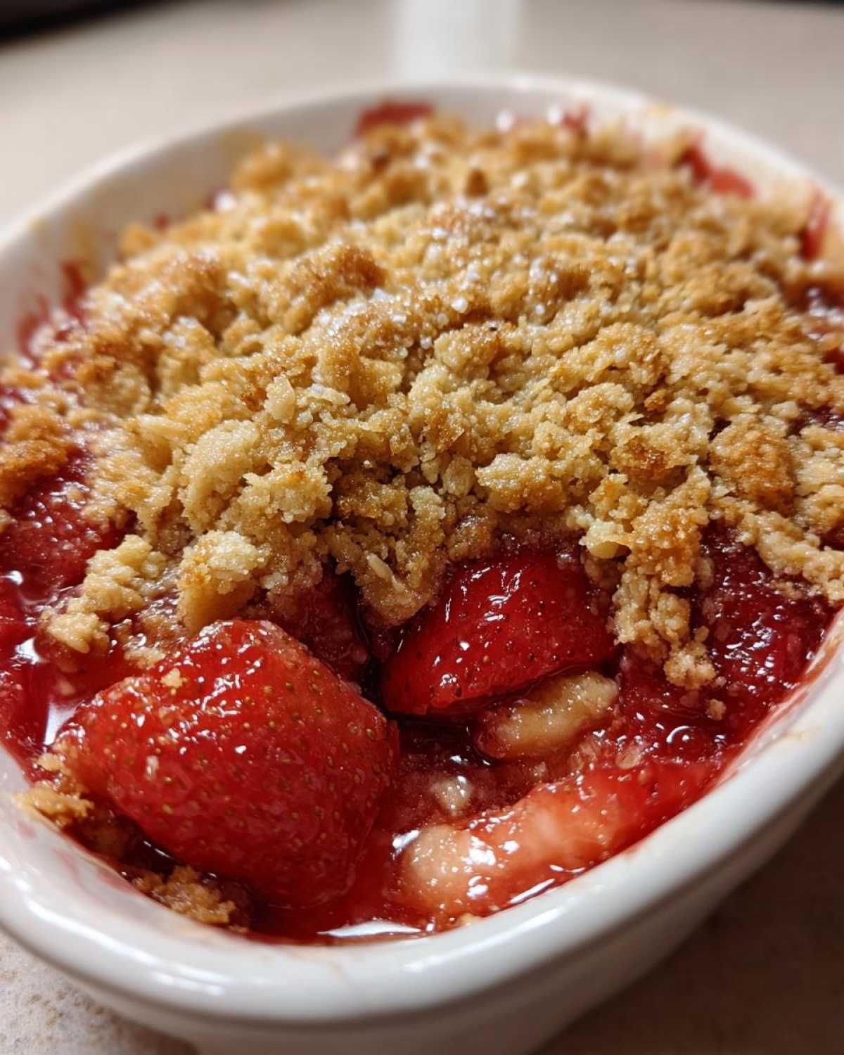 Homemade Strawberry Crumble - detail 2