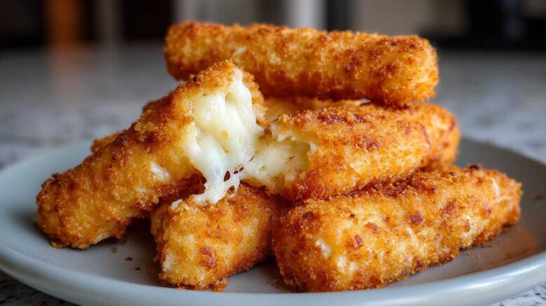Air Fryer Mozzarella Sticks (No Oil, Super Crispy)