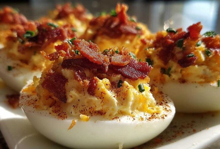 Bacon Cheddar Deviled Eggs (Upgraded Party Appetizer)