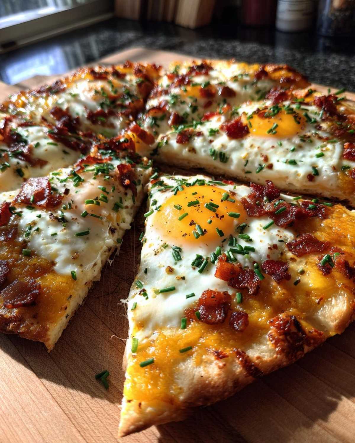 Bacon & Egg Breakfast Pizza (Fun Morning Meal) - detail 1
