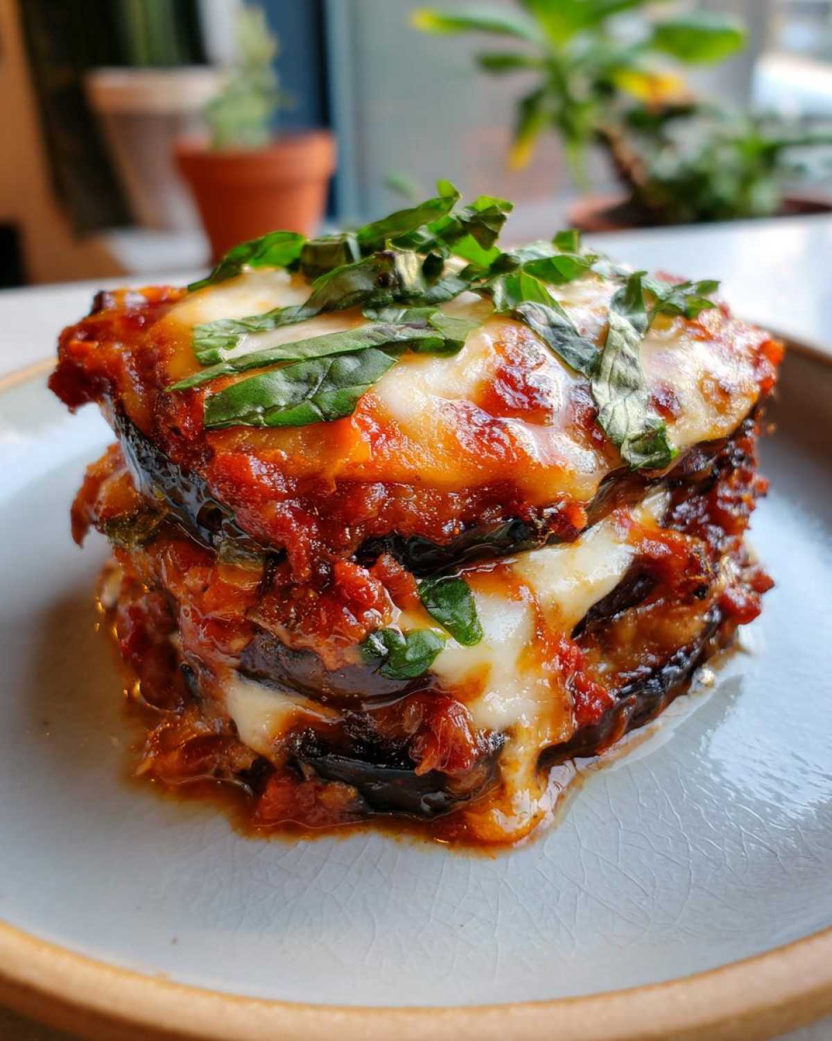 Baked Eggplant Parmesan Stacks (Meatless Italian Classic) - detail 1