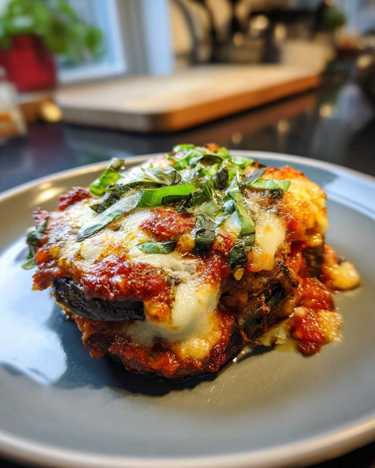 Baked Eggplant Parmesan Stacks (Meatless Italian Classic) - detail 2