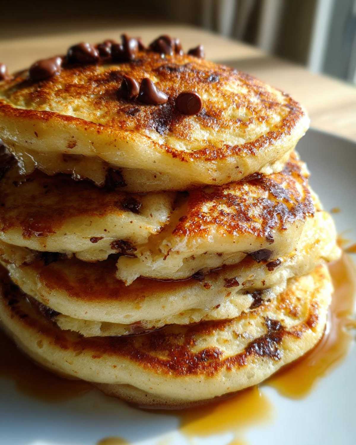 Banana Chocolate Chip Pancakes (Fluffy Weekend Treat) - detail 2