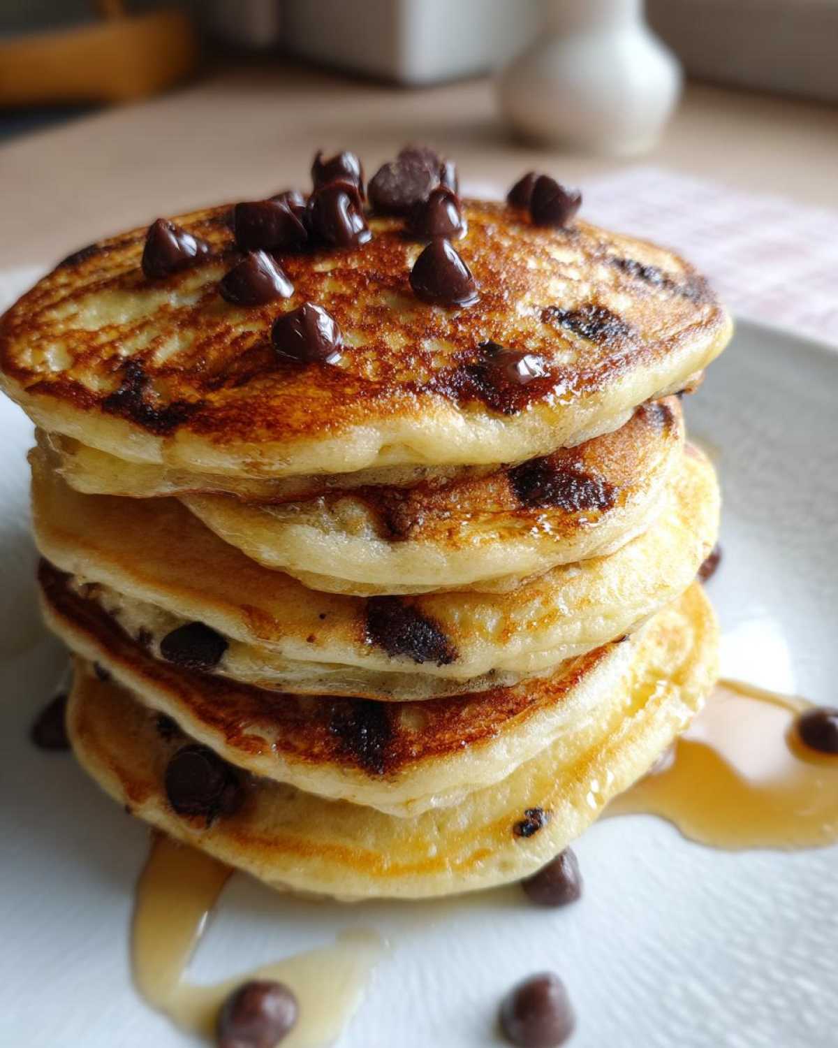 Banana Chocolate Chip Pancakes (Fluffy Weekend Treat) - detail 4