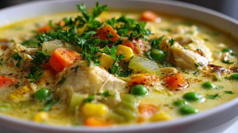 Chicken Pot Pie Soup (All the Comfort Without the Crust)