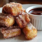 Churro Bites with Chocolate Sauce (Easy Fried Dough Treat)