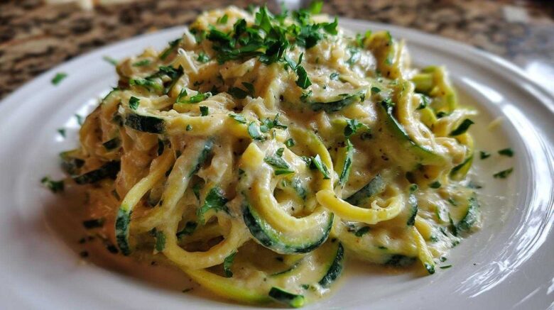 Creamy Zucchini Noodle Alfredo (Low-Carb Pasta Swap)