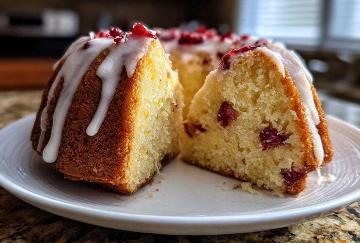 Glazed Cranberry Orange Bundt Cake (Festive & Moist)