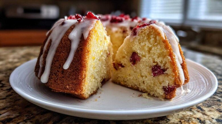 Glazed Cranberry Orange Bundt Cake (Festive & Moist)
