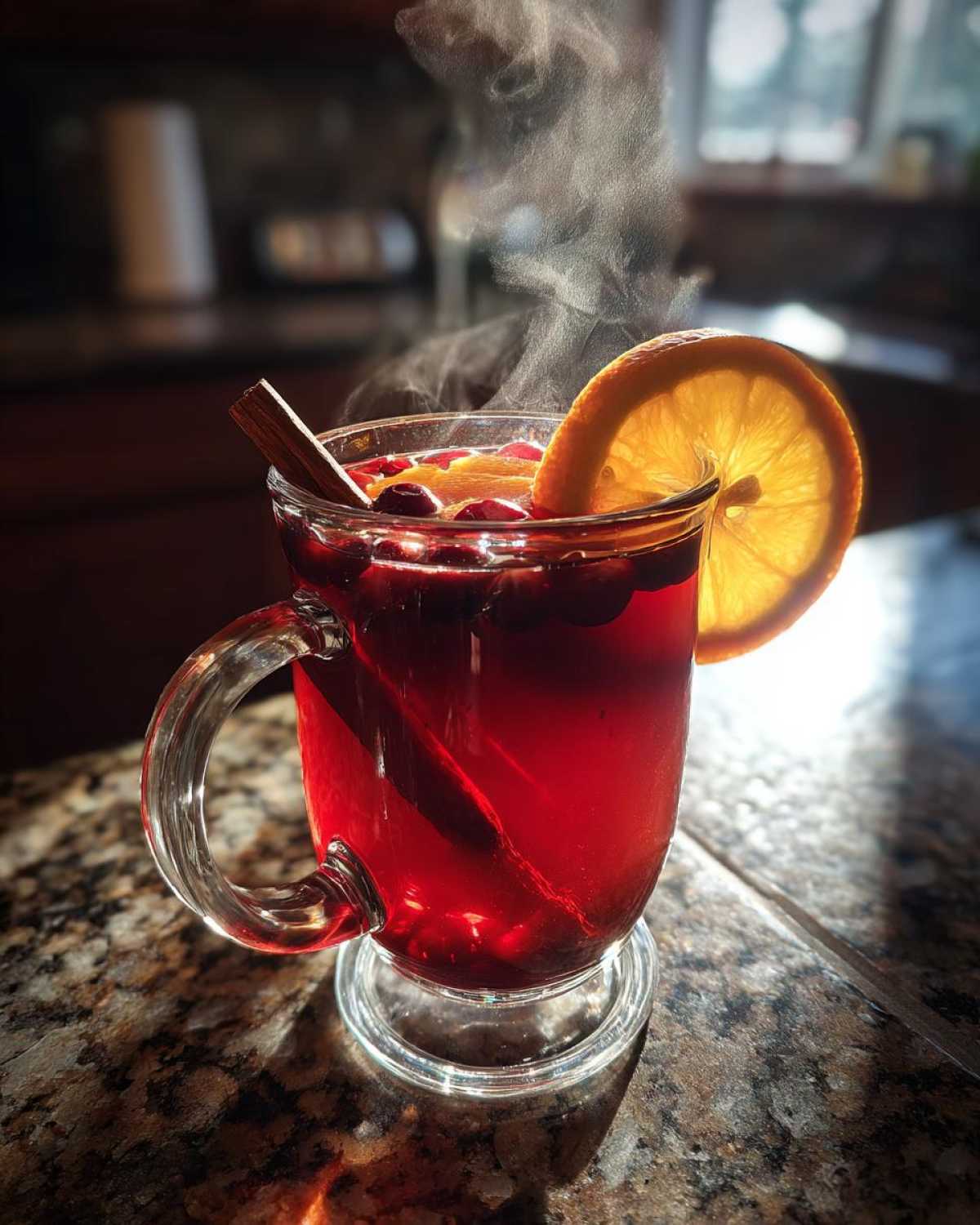 Hot Cranberry Apple Cider (Non-Alcoholic Mulled Drink) - detail 1