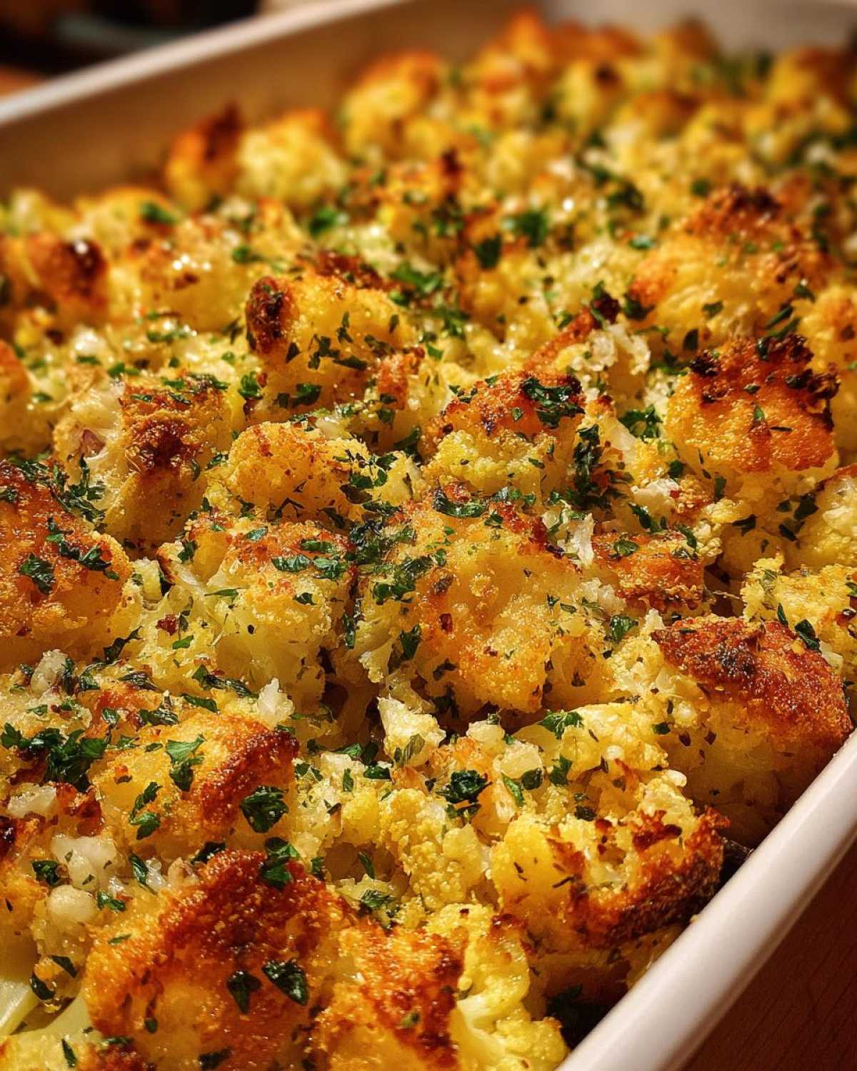 Low-Carb Cauliflower Stuffing (Healthy Holiday Side) - detail 2