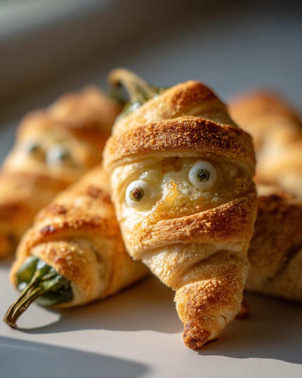 Mummy Jalapeño Poppers (Spooky Halloween Appetizer) - detail 1