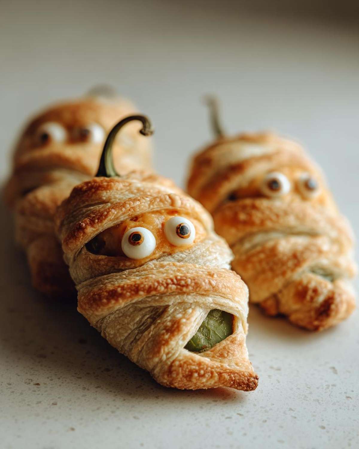 Mummy Jalapeño Poppers (Spooky Halloween Appetizer) - detail 3