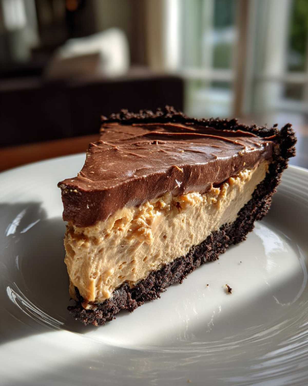 No-Bake Chocolate Peanut Butter Pie (5 Ingredients) - detail 1
