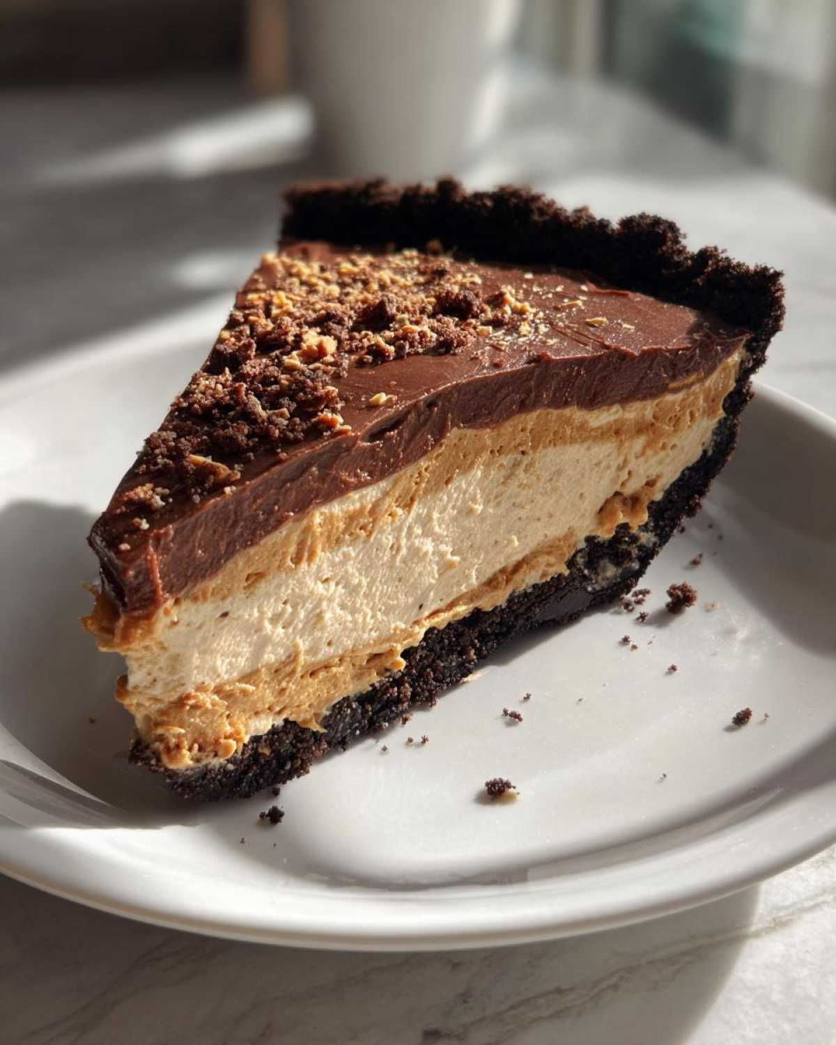 No-Bake Chocolate Peanut Butter Pie (5 Ingredients) - detail 4