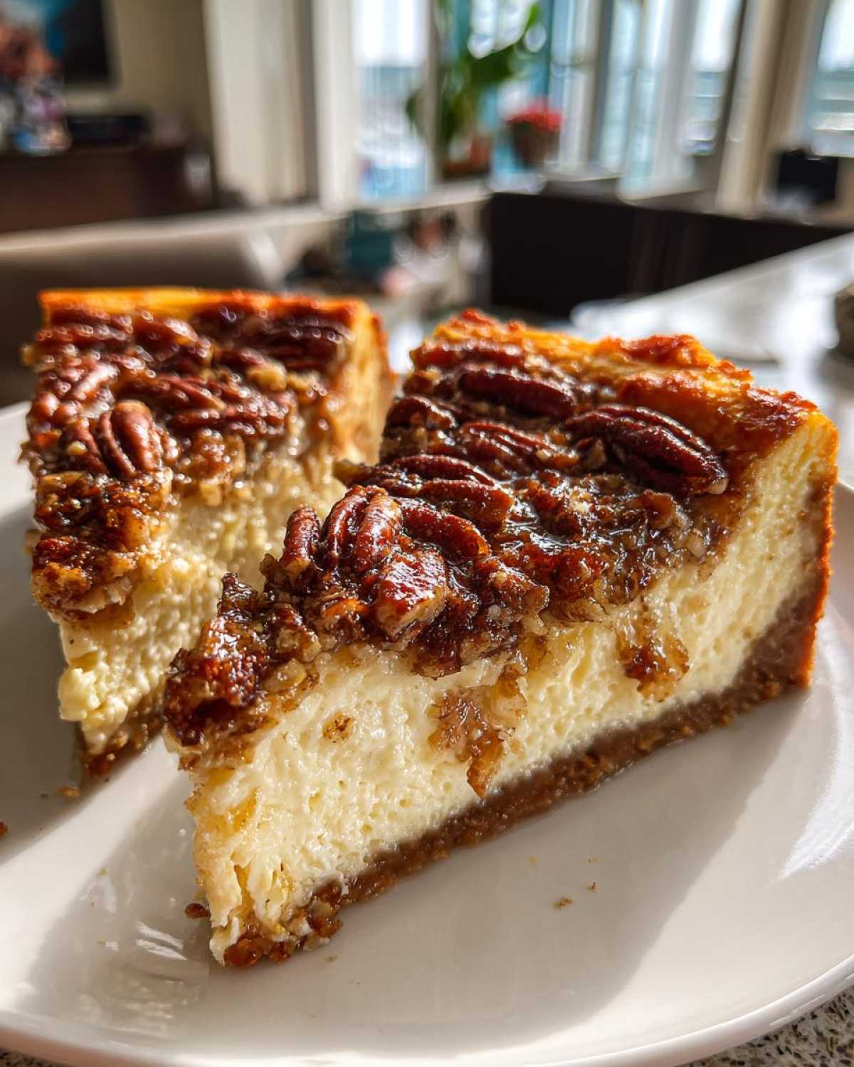 Pecan Pie Cheesecake (Two Holiday Desserts in One) - detail 2