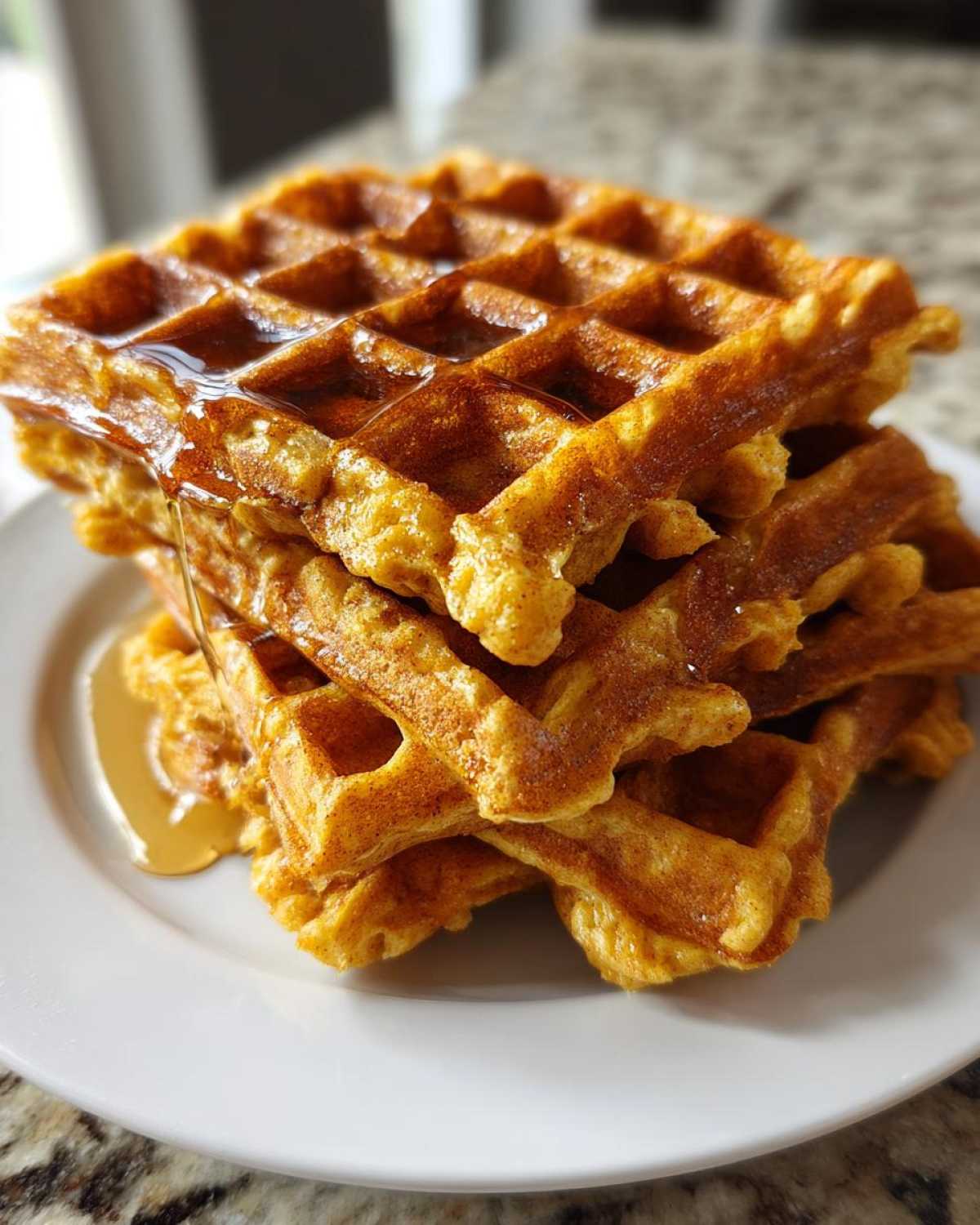 Pumpkin Spice Waffles (Crispy Fall Breakfast Treat) - detail 2