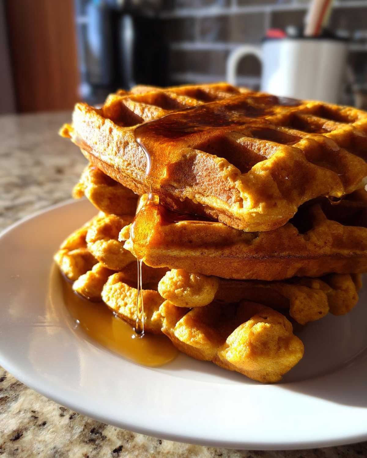 Pumpkin Spice Waffles (Crispy Fall Breakfast Treat) - detail 3