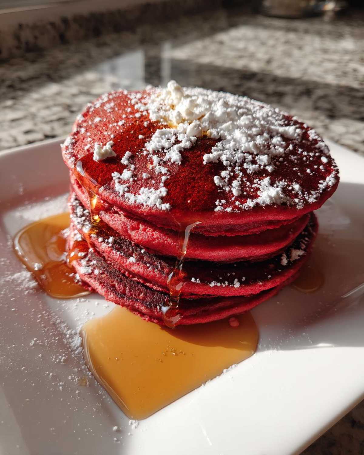 Red Velvet Pancakes (Festive Holiday Breakfast) - detail 3