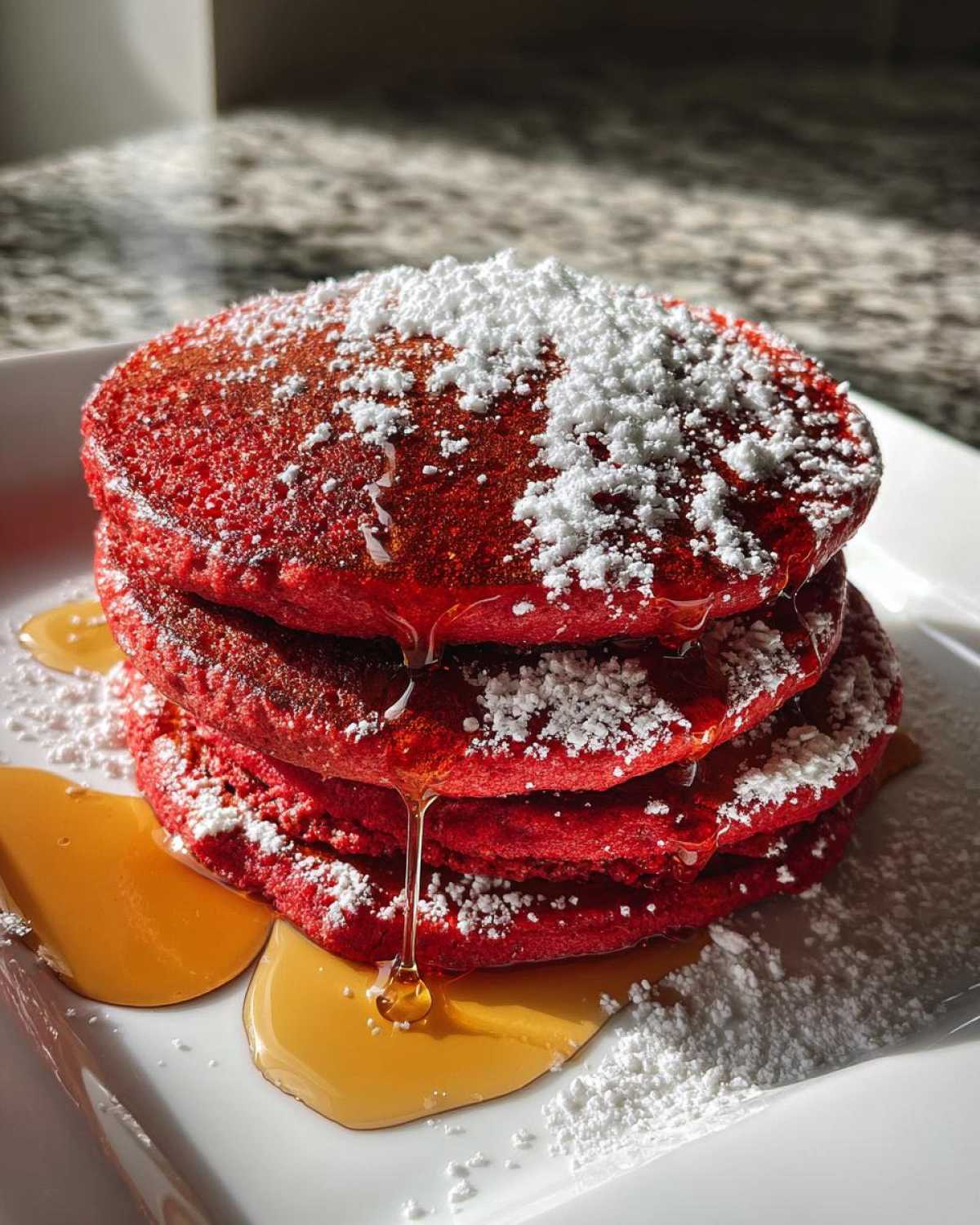 Red Velvet Pancakes (Festive Holiday Breakfast) - detail 1