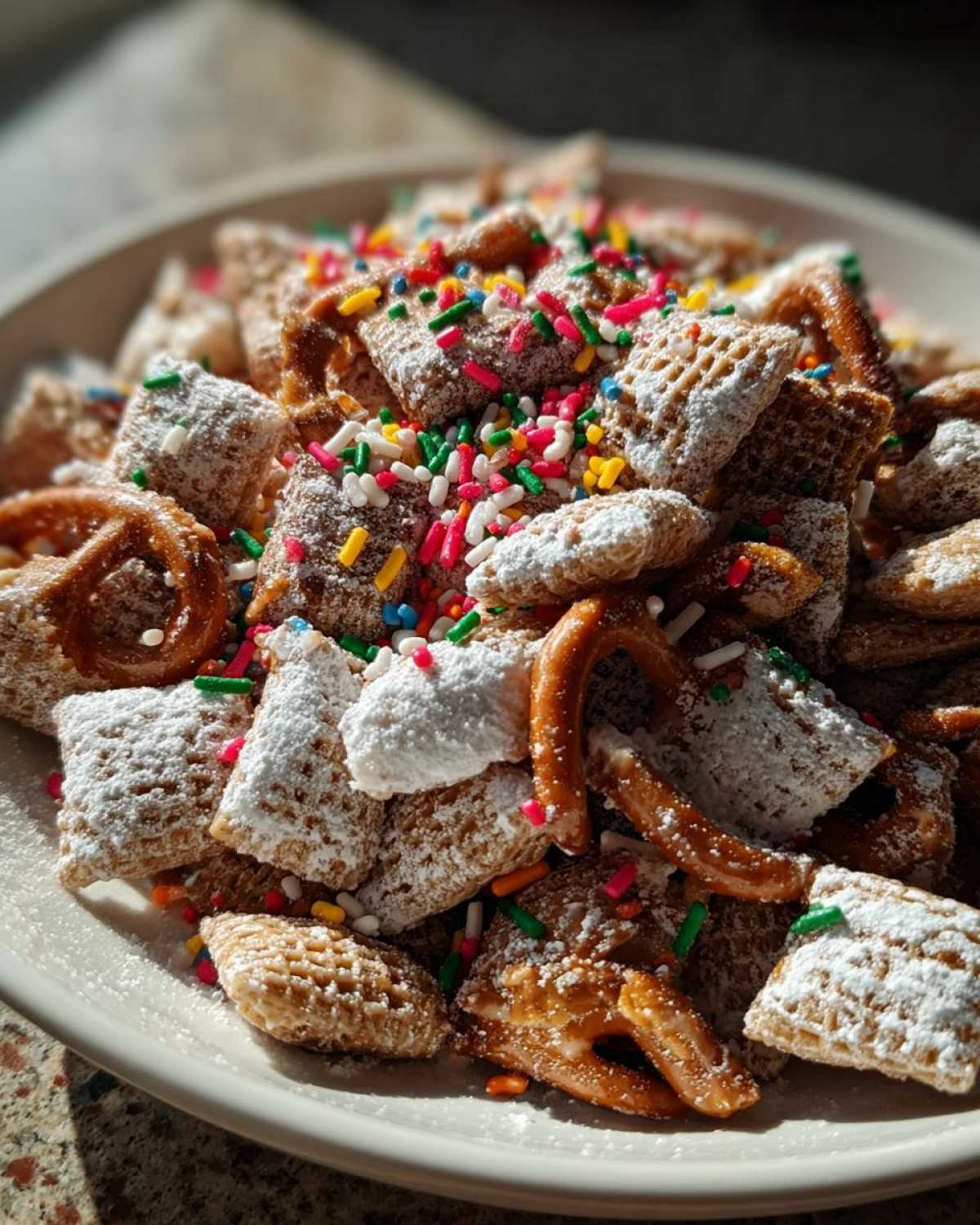 Reindeer Chow (Holiday Muddy Buddies Snack Mix) - detail 4