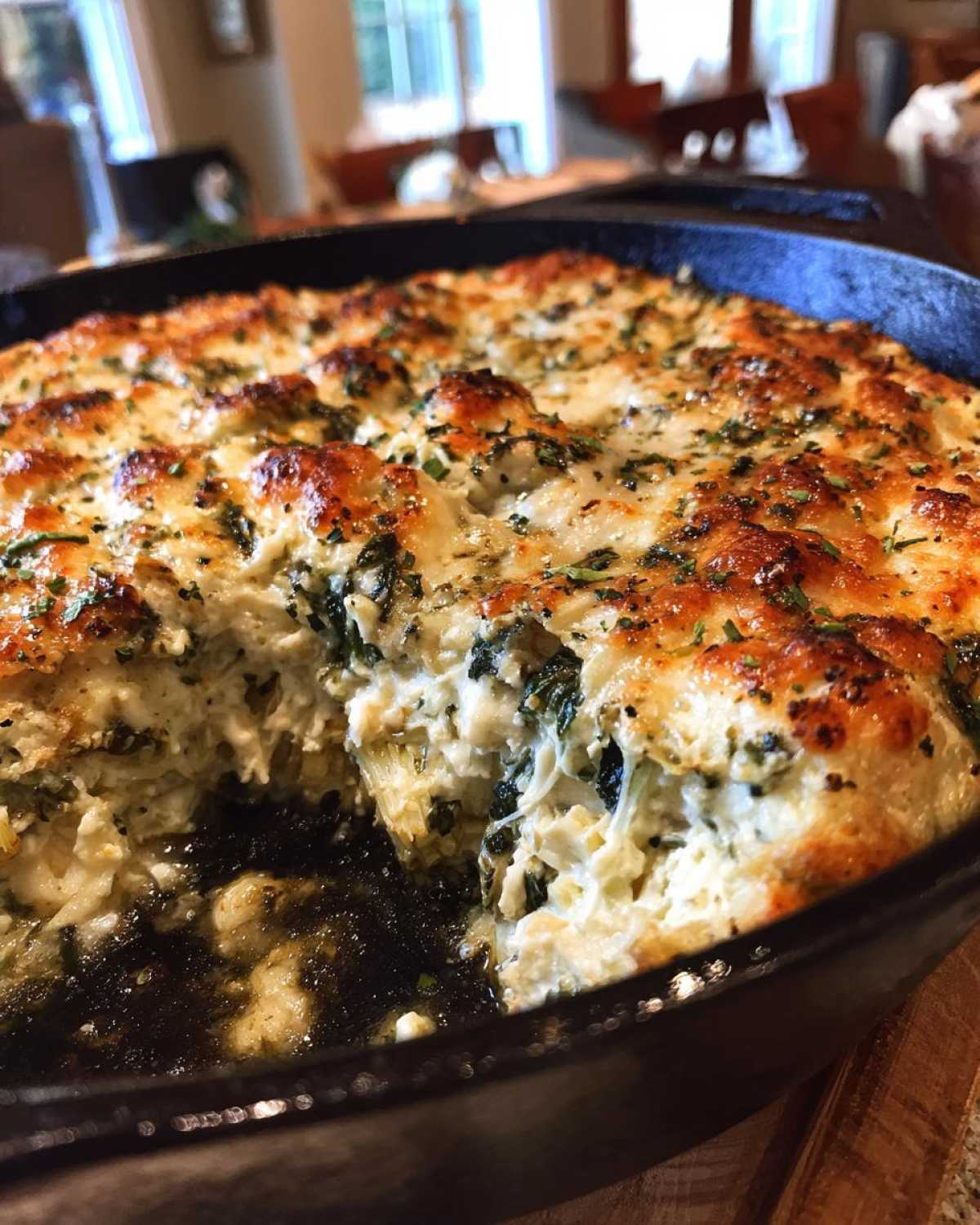 Skillet Spinach Artichoke Dip (Ooey-Gooey Party Appetizer) - detail 1
