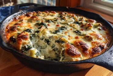 Skillet Spinach Artichoke Dip (Ooey-Gooey Party Appetizer)