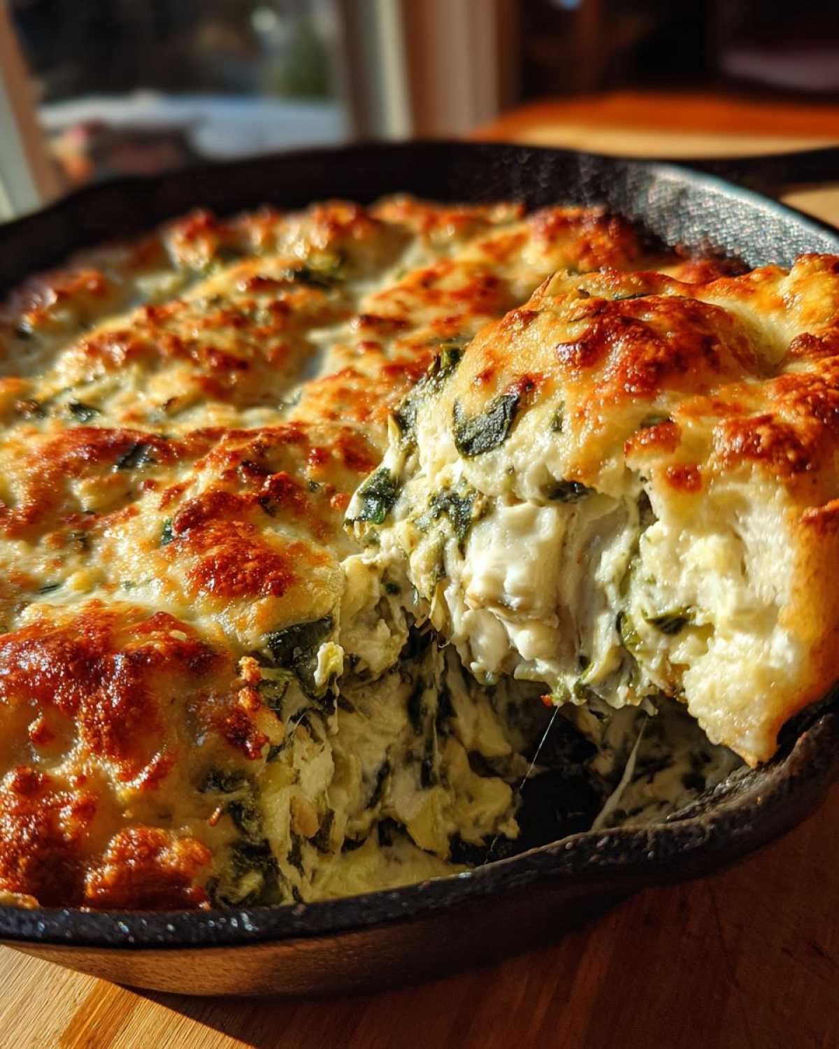 Skillet Spinach Artichoke Dip (Ooey-Gooey Party Appetizer) - detail 3