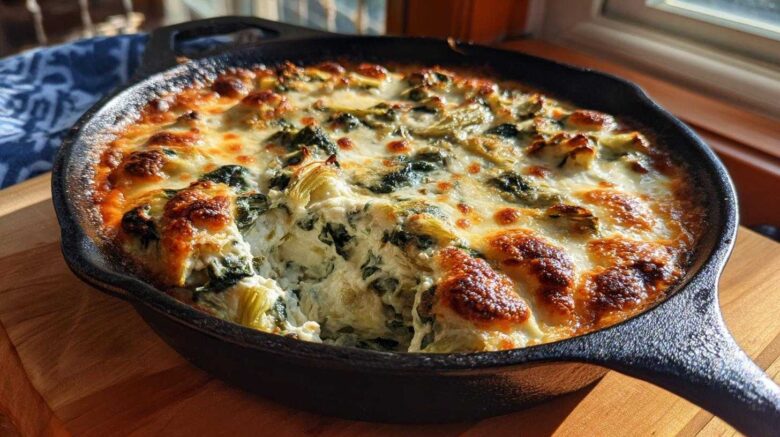 Skillet Spinach Artichoke Dip (Ooey-Gooey Party Appetizer)
